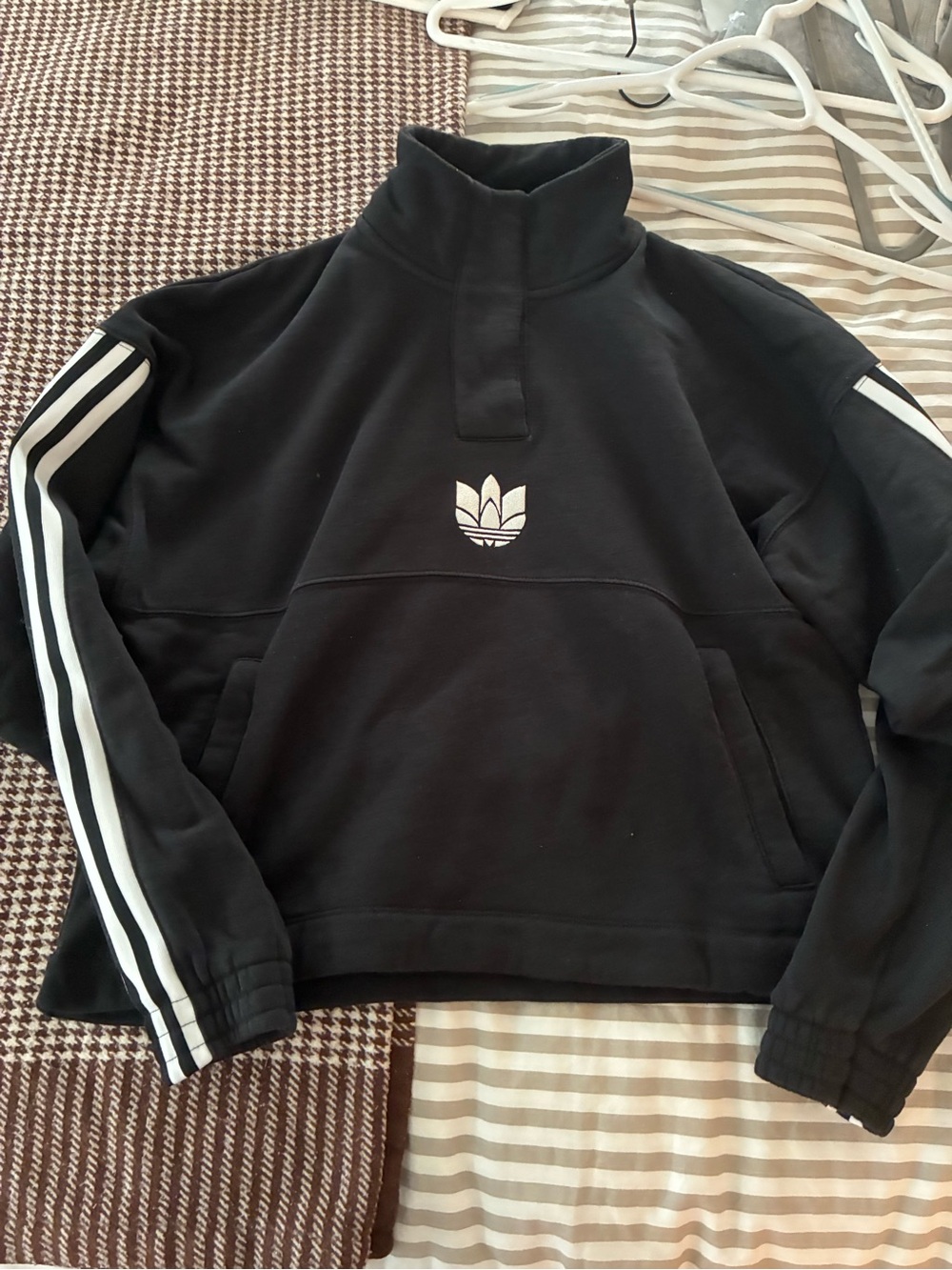 Adidas Black Quarter Snap Sweatshirt
